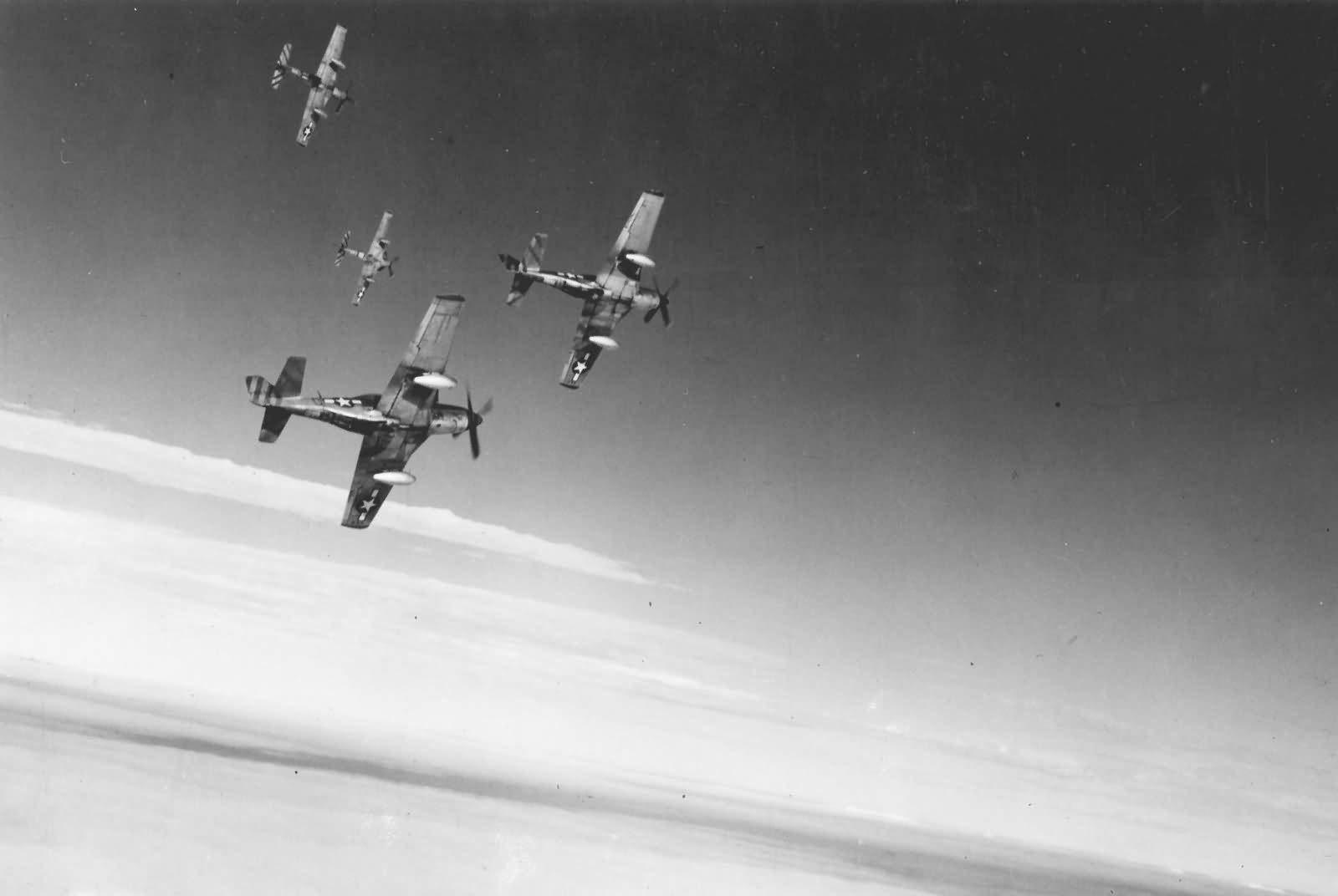 P-51 Mustangs Of The 31st Fighter Group In Flight During World War Ii 