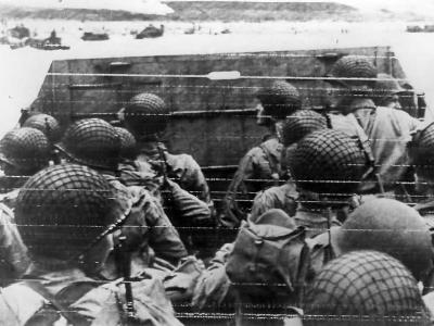 GI’s in LANDING CRAFT to Normandy Beach D-DAY +1 1944