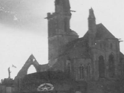 Truck And Bombed Church Near Vierville Normandy June 1944