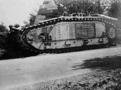 B1 bis tank #355 of the 28th BCC named BOURGUEIL 2