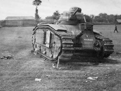 French Char B1 bis tank number 421 of the 46th BCC named Vauban