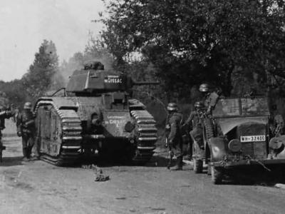 Captured French B1 Bis Tank #442 Named LIEUTENANT DE GISSAC of the 46e BCC