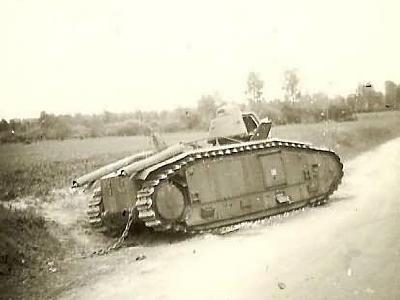 Char B1 tank on road