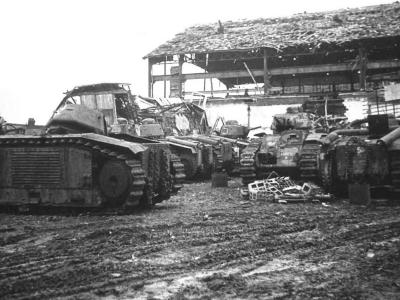 Destroyed B1 bis tanks