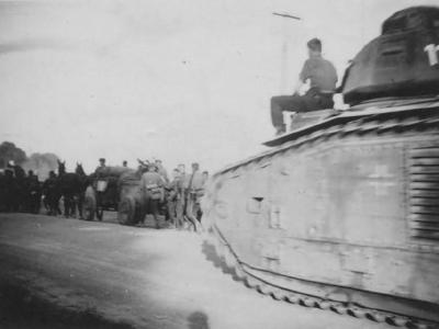 German Renault Char B1 bis number 111 Beutepanzer with Balkenkreuz