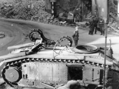B1 bis tank in Beaumont destroyed