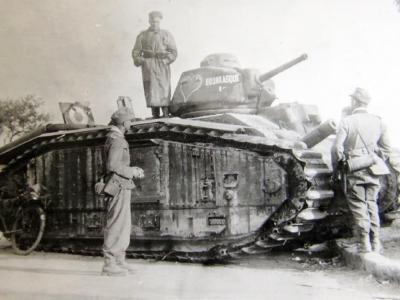 French Char B1 bis tank of the 15th BCC named Bourrasque