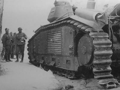 knocked out Char B1 bis tank