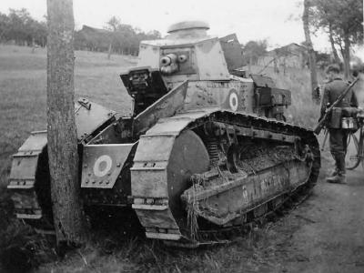 Obsolete Renault FT-17 tank of the French Army