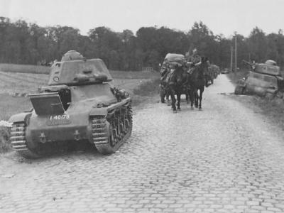Hotchkiss H-35 tank 40179 after capture by German forces in France, Summer 1940