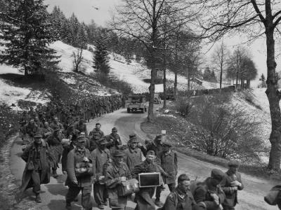 103rd Infantry Division with Captured German Soldiers Auland Austria May 1945