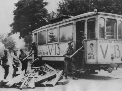 Aachen tram V13 Siegel Raerener Robert Schuman Str. 1944