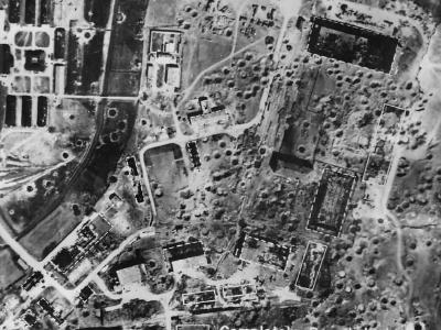 Aerial Photo Bombed Focke Wulf Factory at Marienburg Germany