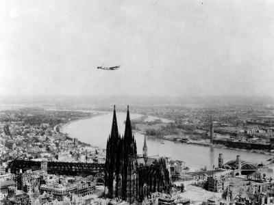 B-24 over ruins of Köln (Cologne) 1945