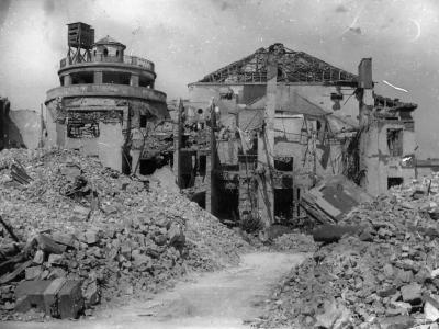 Bombed Ruins Rubble Berlin Zoo Germany 1945