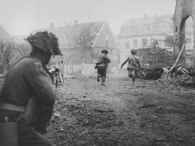British 7th Armoured Division Clearing Village Near Stadtlohn March 1945