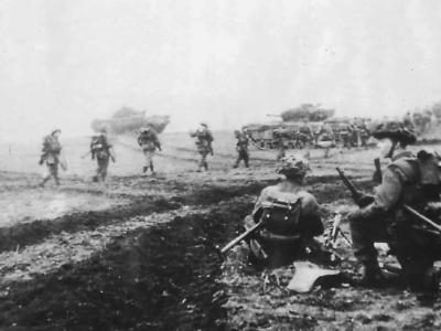 Canadian First Army Troops Advance near Kleve Germany 1945