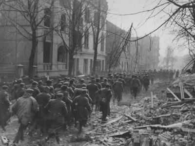 Germans Prisoners Captured By British 1st Commando Wesel 1945
