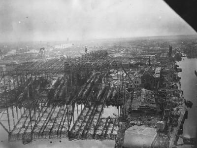 Hamburg Aerial View Blohm Voss U-Boot Werk Werft Hafen May 1945