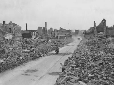 Main Street in Emmerich Canadians 21st Army Bike 1945