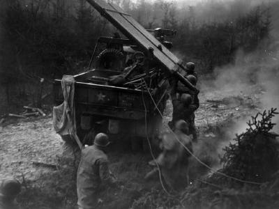 US Soldiers in Hurtgen Forest and Rocket Launcher Germany 1944