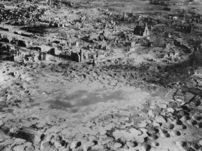Wesel in ruins after bombing, May 1945