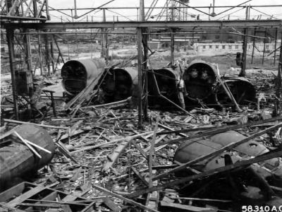 Wreckage Of Pre Fabricated U boat Sections In Submarine Yards At Hamburg 1945