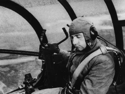 Test pilot inside the cockpit of an Ar 234