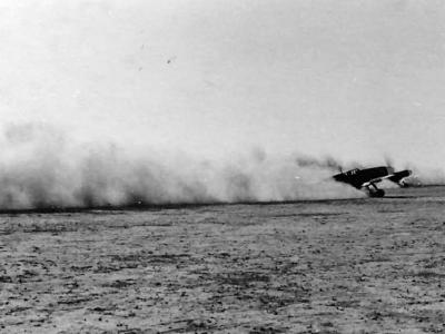 Bf109 F of the 5/JG 27 on start Martuba Africa 1942