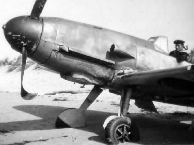 Messerschmitt Bf109 on beach photo