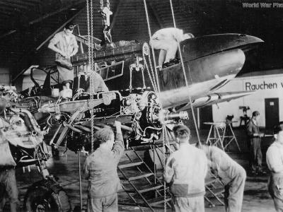 Luftwaffe Mechanics Working on Bf110
