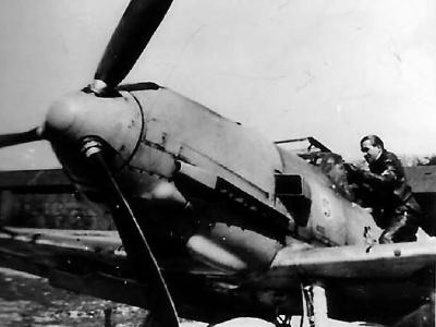 Major Adolf Galland and his Bf 109 E