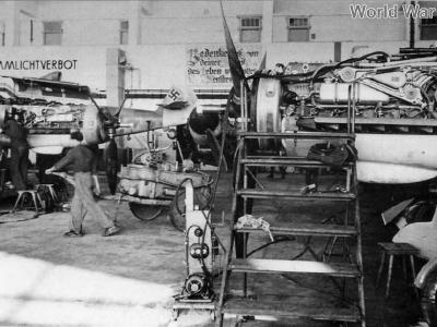 Bf 109G assembly line