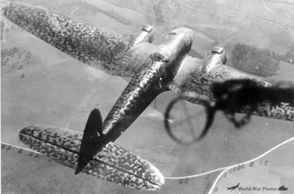 He111 in flight