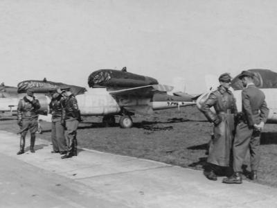 Heinkel He162 of the JG 1 at Leck 1945