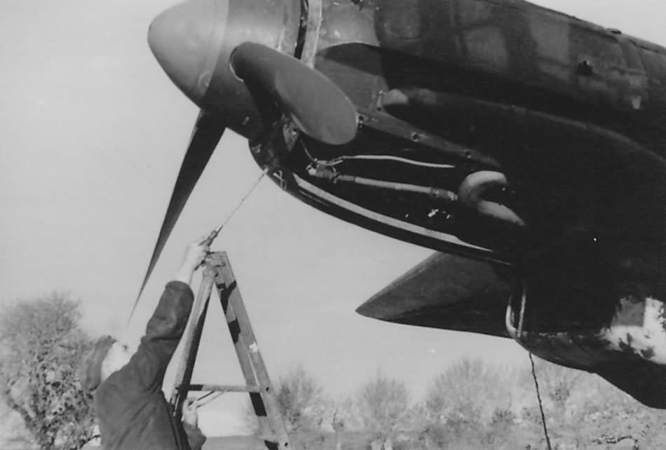 He111 2/KGr 100 in Vannes France 1941 right engine
