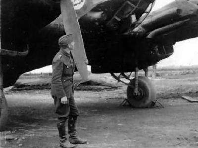 He 111 from KG 100 with black undersurfaces