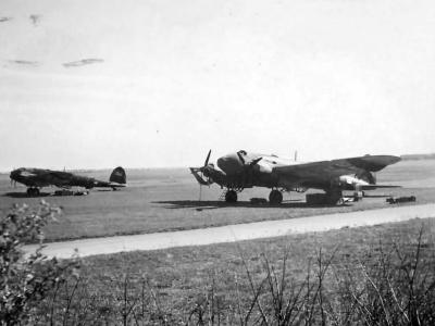 He 111 at a captured Soviet airfield