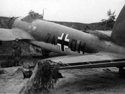 Heinkel He111 with the tactical code 7A+DH of the Aufklarungsgruppe 121