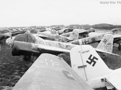 Ju 88 night fighters parked at Grove airfield Denmark