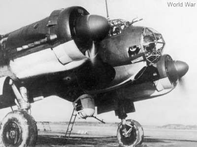 Ju 88A-4 warming up its engines