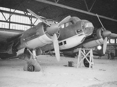 Damaged Ju88 in a hangar