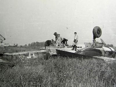 JU 88 crash in Pleskau Russia
