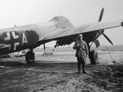 Bomber Ju88 with camouflage for night attacks over England – Beauvais France 1940/41