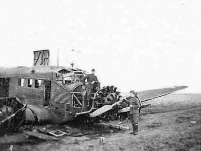destroyed transport aircraft Ju 52 3m