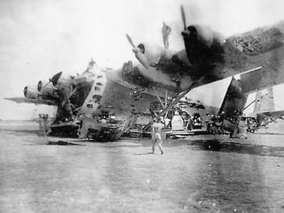 Wreckage of the Messerschmitt Me 323 Gigant