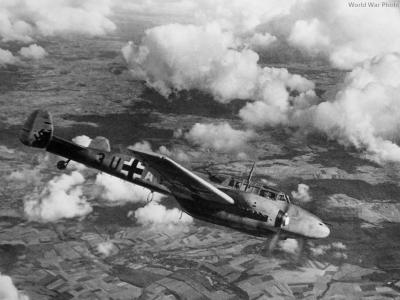 Me 110 of the ZG 26 in flight