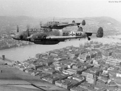 Me 110C-4 over Budapest 1944