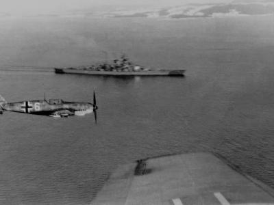 Bf109 and battleship Tirpitz 1942