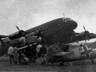 Bf109 fighters and Ju90 in Bucharest Baneasa airfield 1941